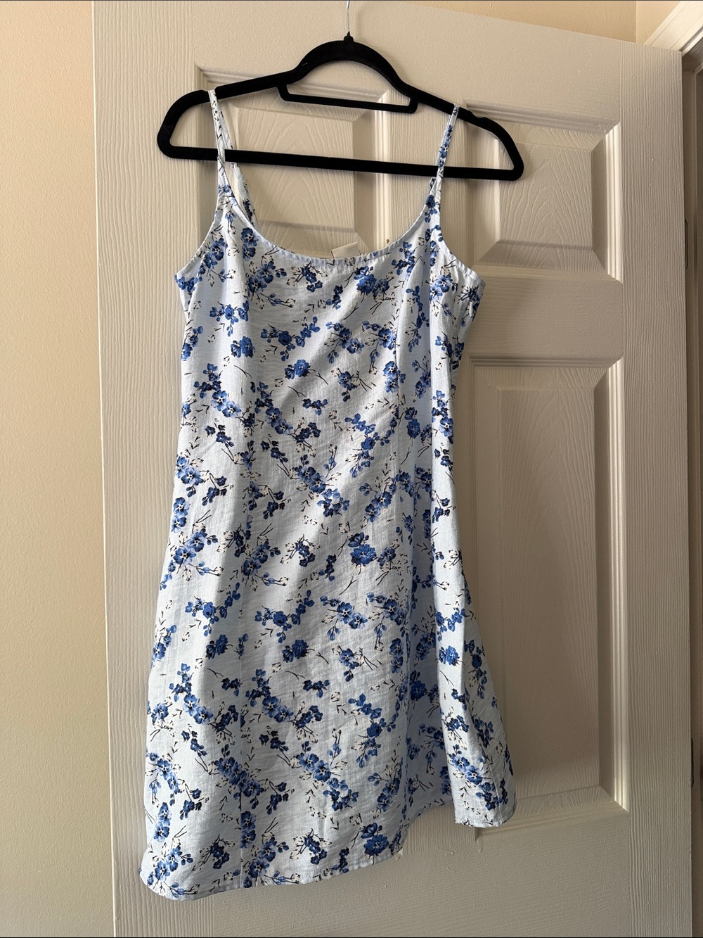 Pastel Blue Slip Dress with Blue Floral Print